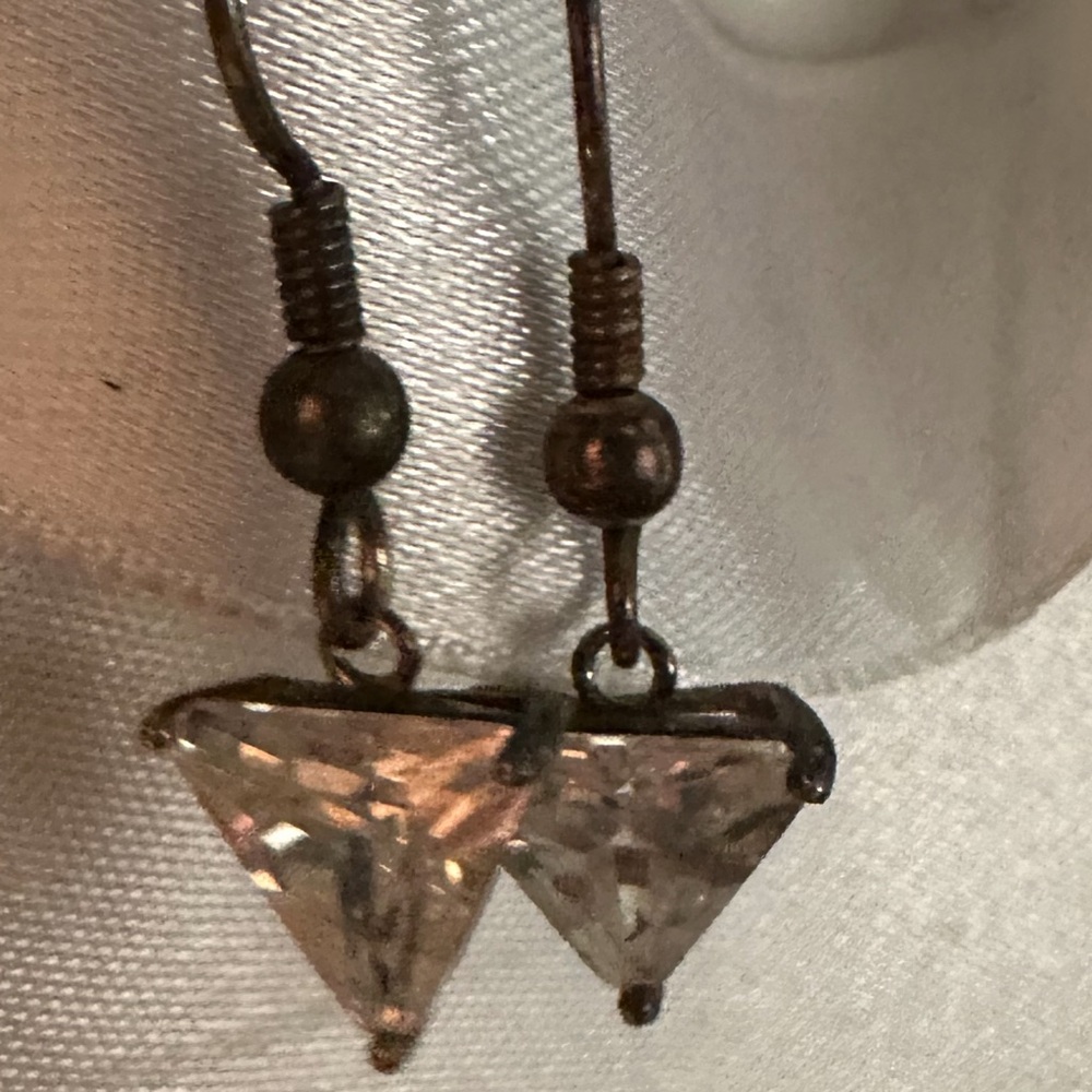 Elegant Silver Triangle Drop Earrings